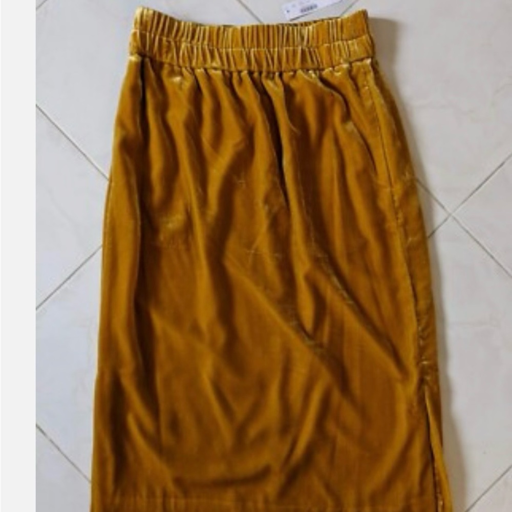 J. Crew Mustard Pencil Skirt